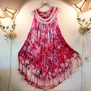 Pink Tie-Dye Sleeveless Dress
